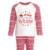 Personalised Christmas Pyjamas for Adults and Kids Red and White